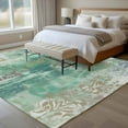 thumbnail image 4 of Rectangle Area Rugs 5 x 7 Ft, Teal Blue Boho Non-Slip Residential Carpet, Vintage Ethnic Tribe Abstract Art Indoor Crawling Mats Runner Rugs for Living Room/Dining Room/Bedroom, 4 of 8