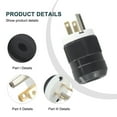 thumbnail image 4 of Bgsha NEMA 5-15P 15A 125V Straight Blade Male Replacement Plug Heavy Duty Nylon, 4 of 9