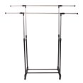 thumbnail image 3 of Zimtown Adjustable Double Rod Garment Rack Rolling Bar Rail Rack Clothes Hanger Shoes, 3 of 8