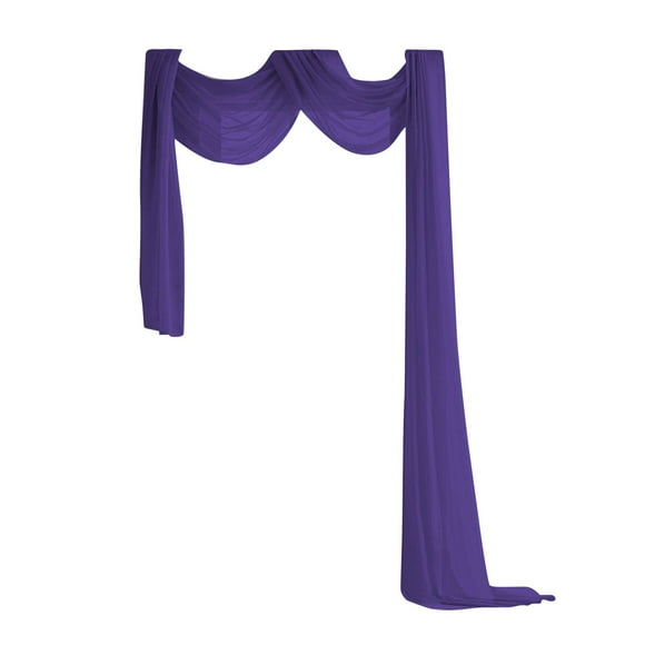 Window Scarf Sheer Elegant Topper Long Window Solid Window Treatment Swags Drapes For Window Ceremony Wedding Canopy Bed Fall Decor, 54" X 216"