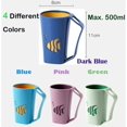 thumbnail image 3 of Juego de 2 vasos de baño con soporte para cepillos de dientes con mango para cepillar y enjuagar (verde y azul), 3 of 3