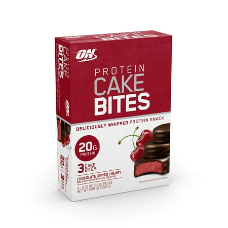 Optimum Nutrition Chocolate Dipped Cherry Protein Cake Bites, 2.22 Oz., 4 Count