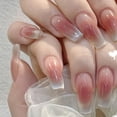 thumbnail image 1 of Uñas postizas adhesivas NNIPRAIYE ombré medianas acrílicas forma coffin 24 piezas, 1 of 5