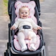 thumbnail image 3 of Leeye Pad, Babycar Seat Pads Universal Seats Cooler Summer Breathable Babyinsert Carseat Stroller Liner, Pink for Home Office and Travel Use, 3 of 4