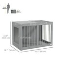 thumbnail image 3 of PawHut 31.5" Dog Crate Furniture with Double Doors, for Medium Dogs, Grey, 3 of 10