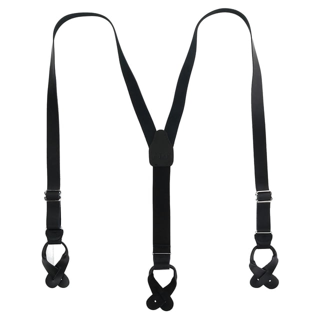 CTM® Bretelles de 1 Pouce à Bout Boutonné en Cuir Enduit (Hommes)