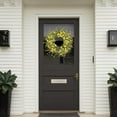 thumbnail image 3 of 24 inch spring/summer daisy wreath made of fake silk, paired with green eucalyptus leaves and lavender, suitable for decorating front doors, windows, walls, weddings, farmhouses, and holidays, 3 of 5