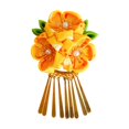 thumbnail image 1 of Tocado de kimono, horquilla de Hanfu chino, decoraciones florales japonesas, qipao, geisha Amarillo, 1 of 9