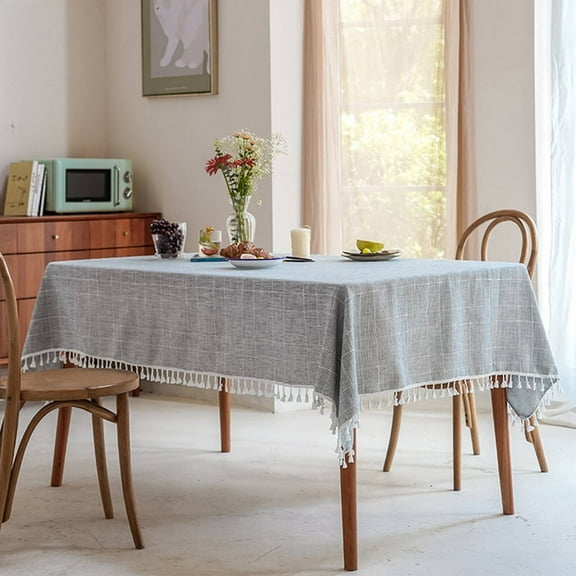 AUQ Wipeable Tablecloths,Measure Table Size First Table Cloth,Stylish Decor Storage Table Covers,Gray