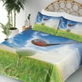thumbnail image 5 of Ambesonne Sports Fitted & Top Sheet Set with Shams, Golf Club and Ball, Green Blue, 5 of 8