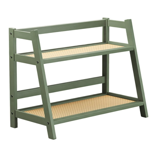 Organizador de café multiusos de 2 niveles con estante doble y decorativo Verde L
