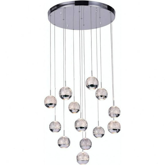 CWI Lighting Perrier 13 Light Contemporary Metal Pendant in Chrome