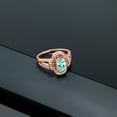 thumbnail image 4 of Gem Stone King 1.57 Ct Oval Blue Apatite 18K Rose Gold Plated Silver Spotlight Ring (Size 5), 4 of 4