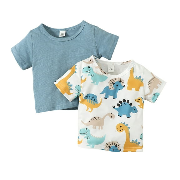 NZRVAWS Newborn Baby Boys T-Shirt 9 Months Boys Short Sleeve Dinosaur Top 12 Months Baby Boys Summer Clothes 2 Pieces