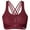 Burgundy, variant on Yvette Women Strappy Zip Front Sports Bra High Impact Workout Bra for Running Spinning Dancing,Black,L