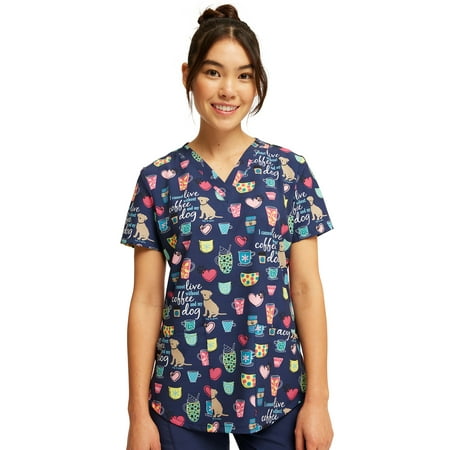 

Cherokee Prints Women Scrubs Top V-Neck Print CK662