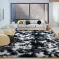 thumbnail image 4 of Janvonne 6x9 Fluffy Shag Area Rug,Ultra Soft Plush Fuzzy Shaggy Carpet for Living Room Bedroom, Non-Slip Floor Rug for Kids Girls Room Nursery, Tie-dye Black and White, 4 of 8