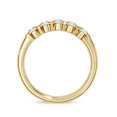 thumbnail image 4 of AFFY Five Stone Wedding Band Rings for Women, Round Cut Lab Created Moissanite Eternity Ring in 14K Yellow Gold Plated 925 Sterling Silver Size-10, 4 of 6