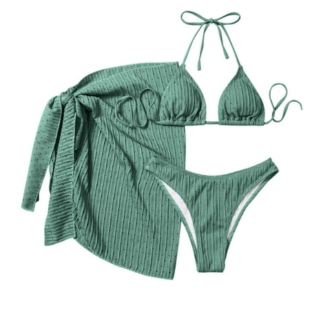 Spentoper Bikini Set for Women Bathing Suit Tank Swimsuit Mid Waist Deep V Neck Wide Straps Mesh Back Hook AG M