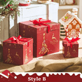 thumbnail image 6 of Bxaolu Christmas Gift Boxes with Lid, 3 Sizes/3.95/5.92/7.9 Inch, Square Stackable, Candy Cane Paper Box with Red Bow, Gift Wrapping Christmas Holiday New Year Presents Party Favor Boxes.(Green), 6 of 7