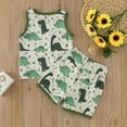 thumbnail image 3 of Vedolay Short Set Boys 2 Piece Outfits Short Sleeve T-Shirt and Shorts Set Short Summer Sets,Green 18-24 Months, 3 of 5