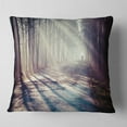 thumbnail image 2 of Designart Strong Sunbeams in Thick Forest - Landscape Photography Throw Pillow - 16x16, 2 of 5