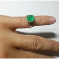 thumbnail image 2 of Emerald Gold Ring, Micron Plated Jewelry, 925 Silver Ring, Father's Day, AAA Natural Emerald, May Birthstone Ring, Heavy Mens Ring, Spiritual Healing Gemstone, Christmas, Mens Tiny Ring, 2 of 4