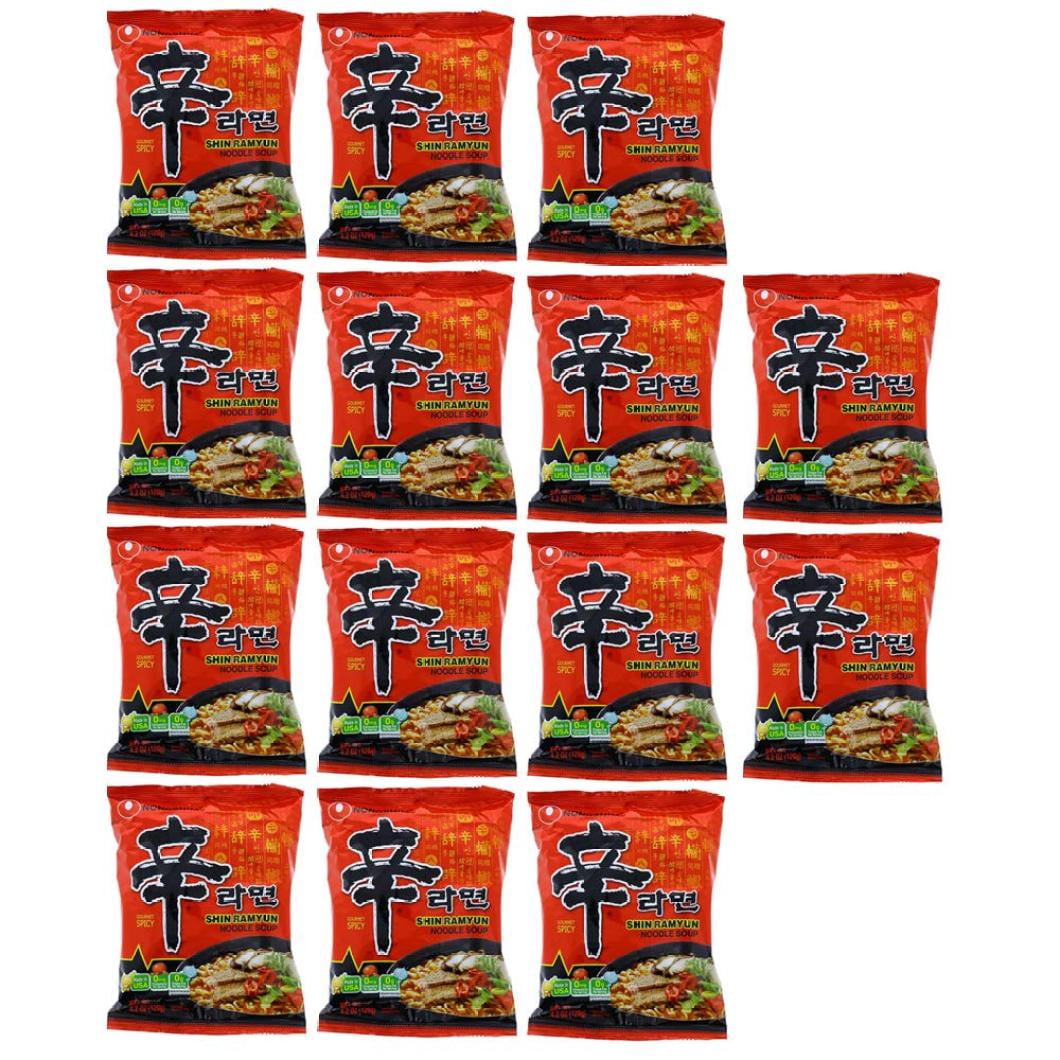 Nongshim Shin Ramyun Gourmet Spicy Noodle Soup - 4.2 oz Each Packet (18 Pack)