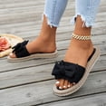 thumbnail image 5 of OKBOP Women Open Toe Flat Slide Sandals Flat Arch Slip Resistant Flatform Stable Flat Heel, 5 of 5