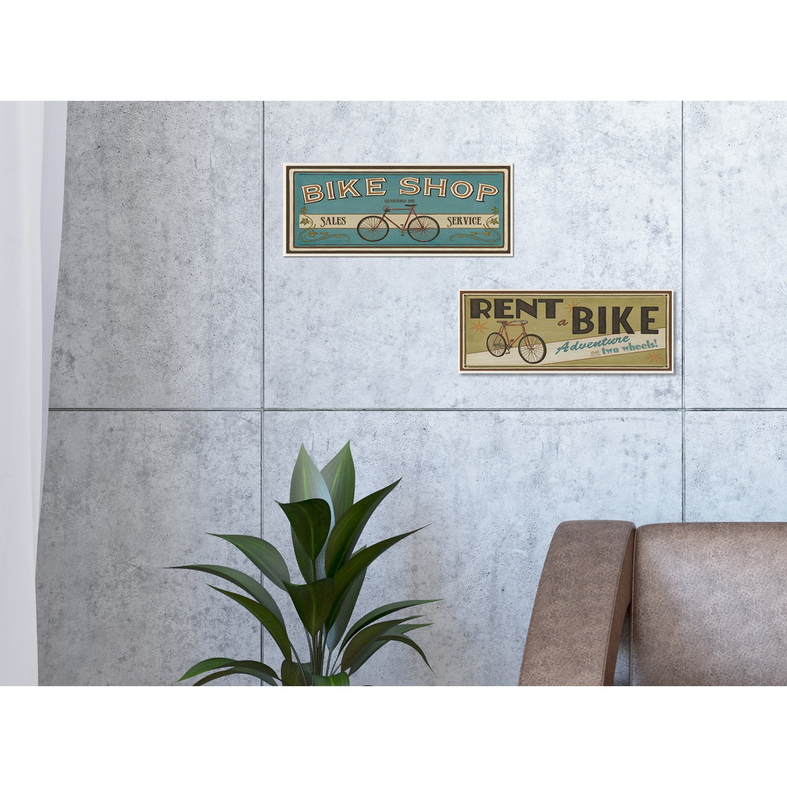 Stupell IndustriesBlue Bike Shop Store SignCanvas Wall Art by World Art Group