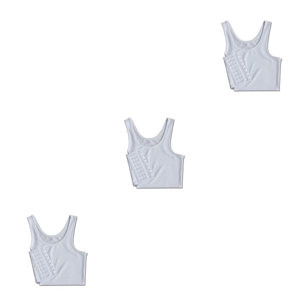 Qarigey Chaleco de verano para mujer, chalecos moldeadores de Color sólido, camiseta sin mangas para el pecho, camisetas sin mangas de Blanco SG 3piezas