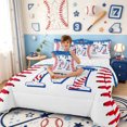 thumbnail image 4 of meiyoeat Ice Cream Drip Monogram M 7 Pieces Full Size Bedding Sets,Abstract Baseball Print Full Size Bed in a Bag For Boys,Reversible, 4 of 7