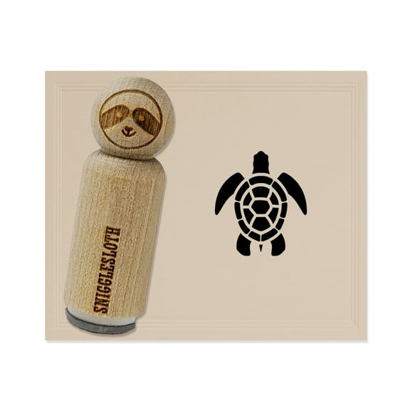 Sea Turtle Tribal Rubber Stamp for Scrapbooking Crafting Stamping - Mini 1/2 Inch