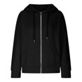 thumbnail image 3 of Duoif Womens Jacket, Ladies' Fashionable Casual Autumn and Winter Solid Color Loose Hooded Jackets for Women Black L, 3 of 8