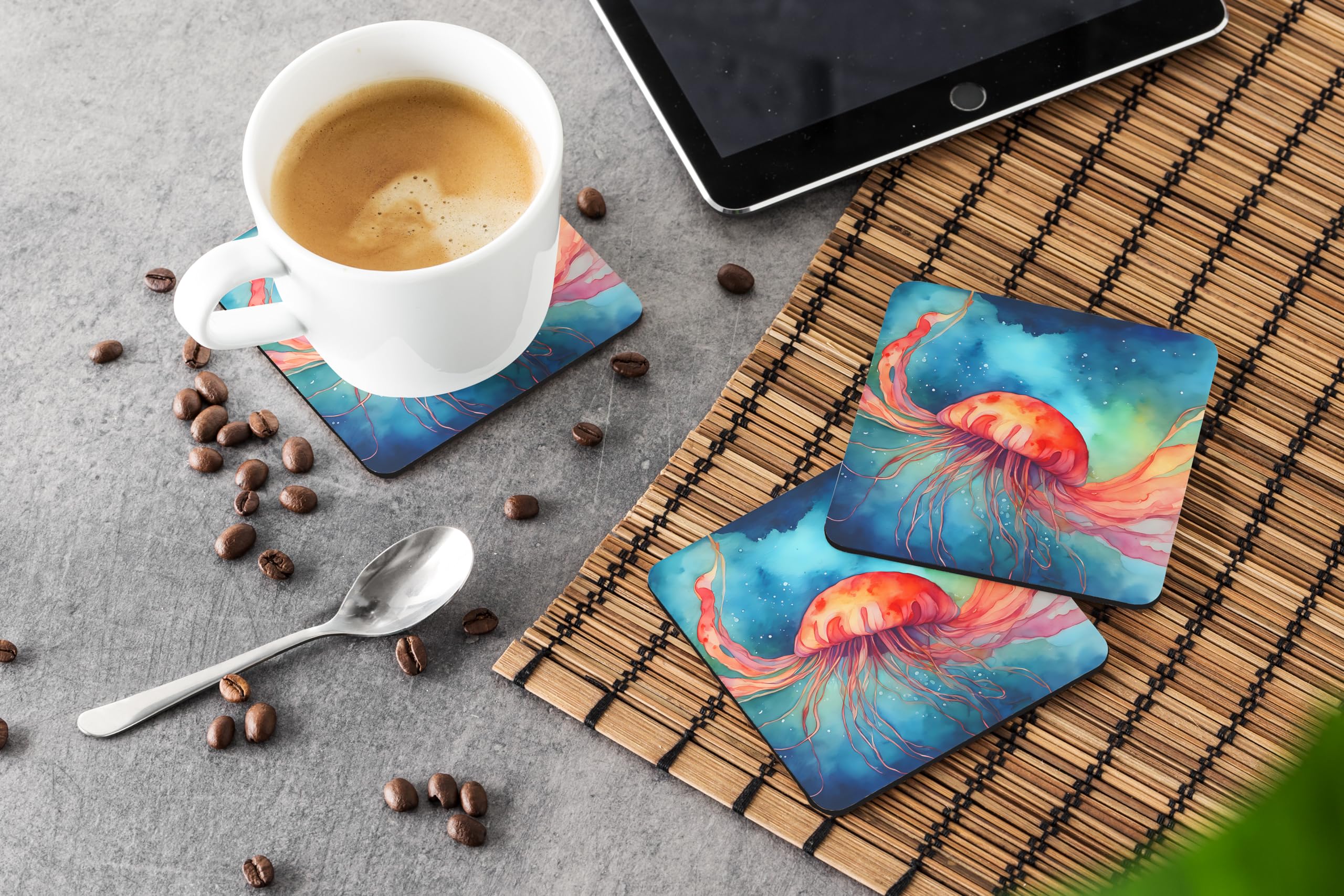 Carolines Treasures DAC2788FC 3.5 x 3.5 in. Jellyfish Foam Coasters