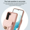 thumbnail image 6 of ELEHOLD Multi-Functional Wallet Case for Samsung Galaxy S23 Organ Card Holders Argyle Pattern PU Leather Metal Snap with Crossbody Strap Shockproof Elegant Purse Case for Galaxy S23,Pink, 6 of 8
