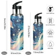 thumbnail image 2 of Starry Sky Dreamy Planets Stars Sports Bottle with Straw Stainless Steel Water Jug Portable Thermal Cup Leak-proof 1000ML, 2 of 9