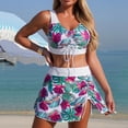 thumbnail image 2 of YIFUNIN Women's Sexy Printed Three Piece Bikini Set Swimsuit with Sarong Cover Up for Women Beach Vacation Honeymoon Pool Party,White M, 2 of 6
