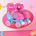 thumbnail image 4 of fastboy 2pieces Kids Roller Skates With Colored Lights Safe Anti-Impact Toe Protection Pull Toe Kid Skates red Glitter style, 4 of 6