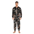 thumbnail image 3 of FORMRS Onesies Pajama for Adults Unisex Hoodie Winter Jumpsuit One Piece Sleepwear, Sizes S-2XL, Black Flowers, 3 of 7