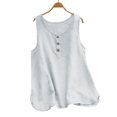 thumbnail image 2 of Holzkary Womens Linen Tank Tops Spring Summer Cute Comfy Beach Sleeveless Shirts Womens Crew Neck Sleeveless Top T Shirt Up Top T Shirt White Xxl, 2 of 4