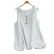 thumbnail image 2 of Top sin mangas con cuello redondo y botones para mujer: camiseta informal de verano, tejido de poliéster, corte regular, para el día a día y la playa, 2 of 4