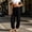 Black women harem pants a1, variant on Women Harem Casual Elastic Waist Flowy Lounge Long Pants Summer Loose Beach Vacation Boho Cropped Trousers Fashionable Travel Clothes, White M