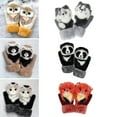 thumbnail image 5 of JULYING Women Men Winter Knit Gloves Cute 3D Fluffy Cartoon Animal Decor Thickened Plush Lining Windproof Thermal Warm Mittens, 5 of 19