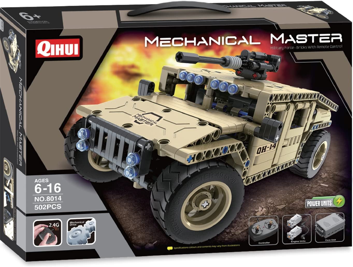 Qihui Mechanical Master Puzzle RC Armed Off-Road Vehicle Military force NEW 