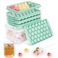 thumbnail image 1 of Optish 3 Pack Bacs à Glaçons pour Congélateur, 99 Pcs Bac à Glaçons avec Couvercle et Bac, Bacs à Glaçons Ronds pour Congélateur, Bac à Glaçons Rond pour Boissons Fraîches, 1 of 6