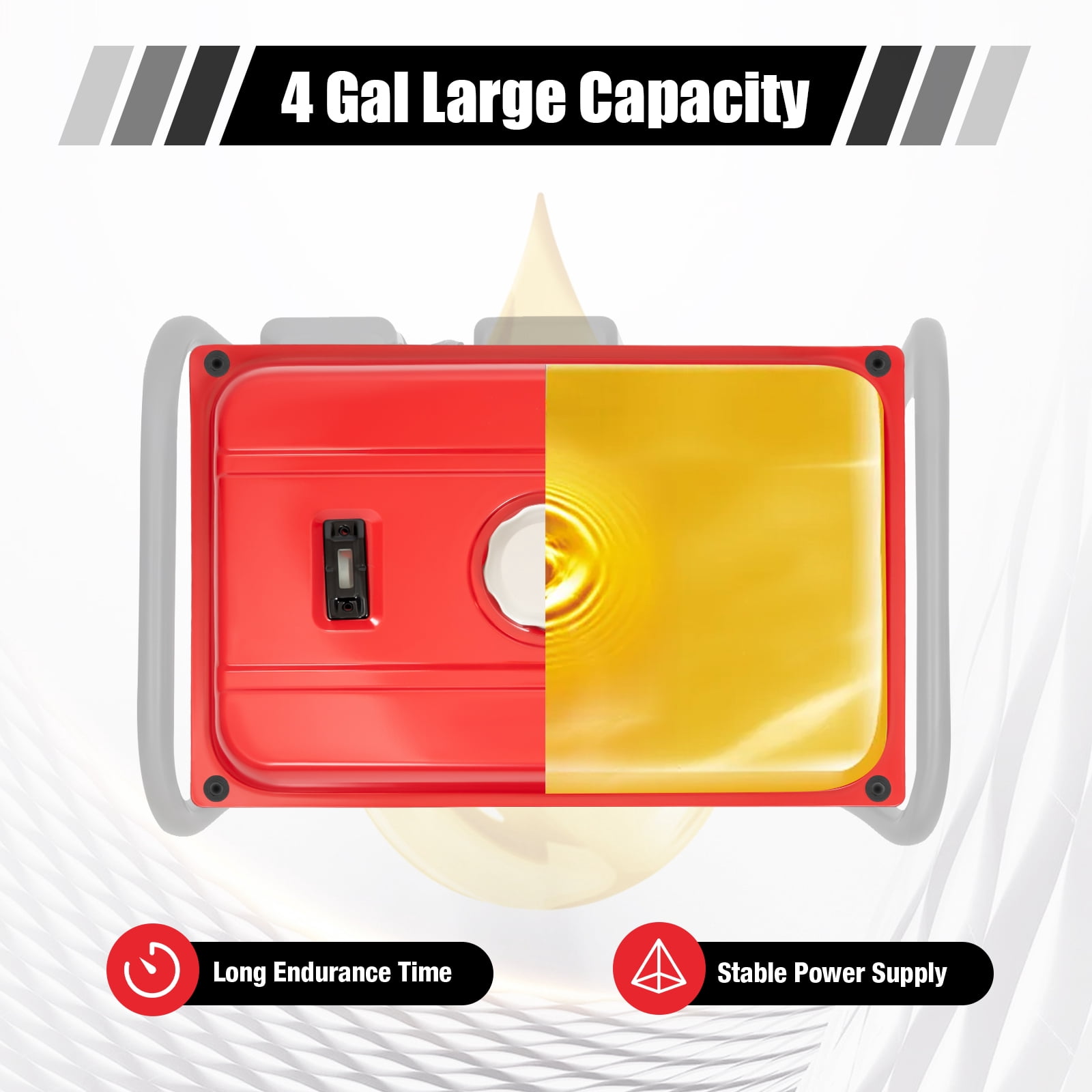 4 Gallon Generator Gas Fuel Tank, Universal Replacement Gasoline Tank with Fuel Valve and Filter, for Honda Series Single-cylinder Generator