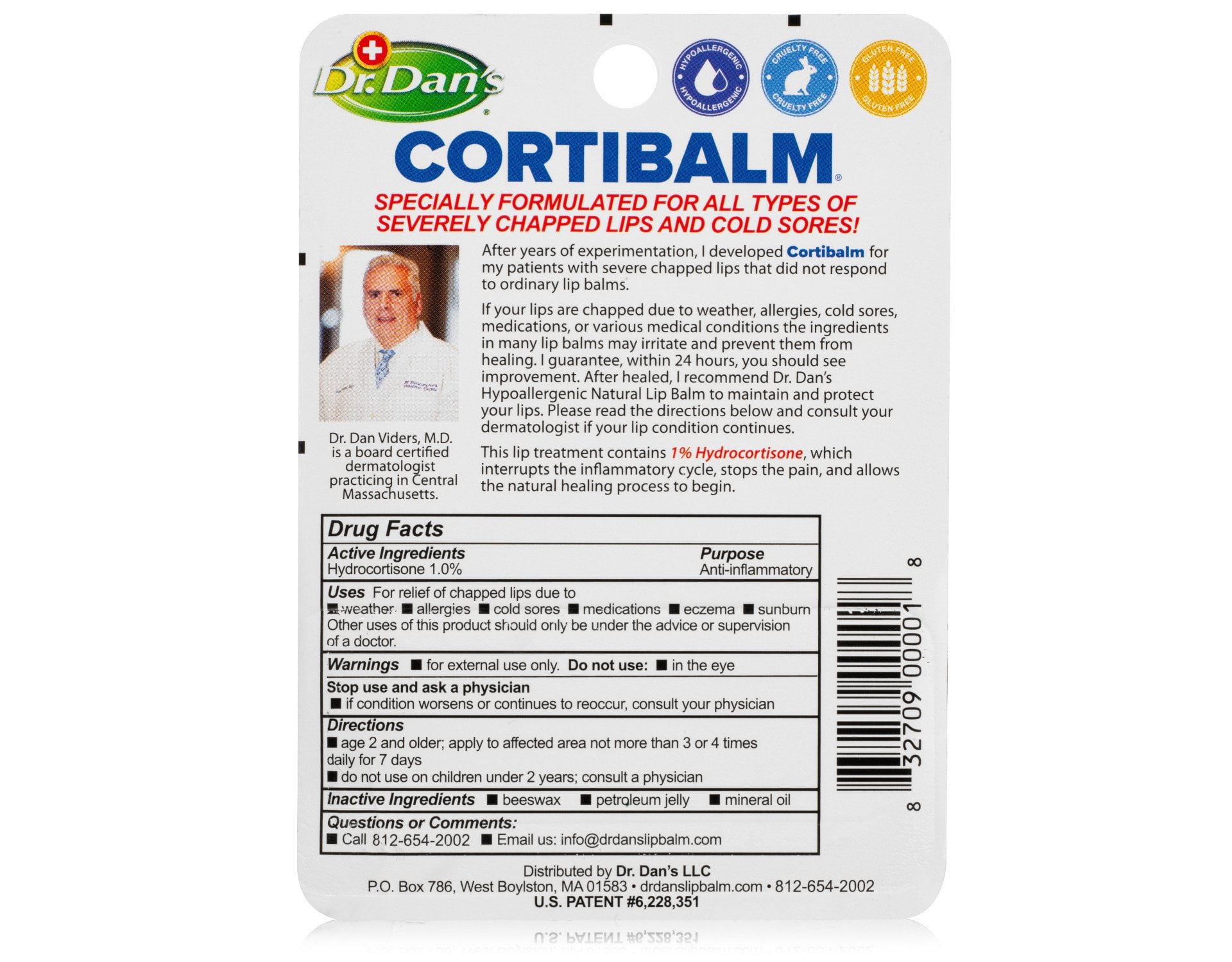 lip balm dr dan c Dr. Dan's, Lip Balm, 0.15 oz, Hypoallergenic for Severe Chapped Lips