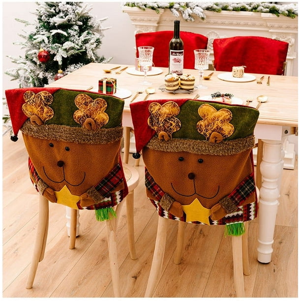 Chair Cover Decoration Stool Cover Doll Chair Cover, Decoration Ornaments Home Furnishings Christmas Back Chair Slip Covers, Soft Fabric Comfortable Style, High-Quality Material Easy