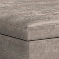 thumbnail image 5 of Owen 40 inch Wide Mid-Century Modern XL Square Coffee Table Storage Ottoman in Distressed Grey Taupe Vegan Leather, 5 of 13